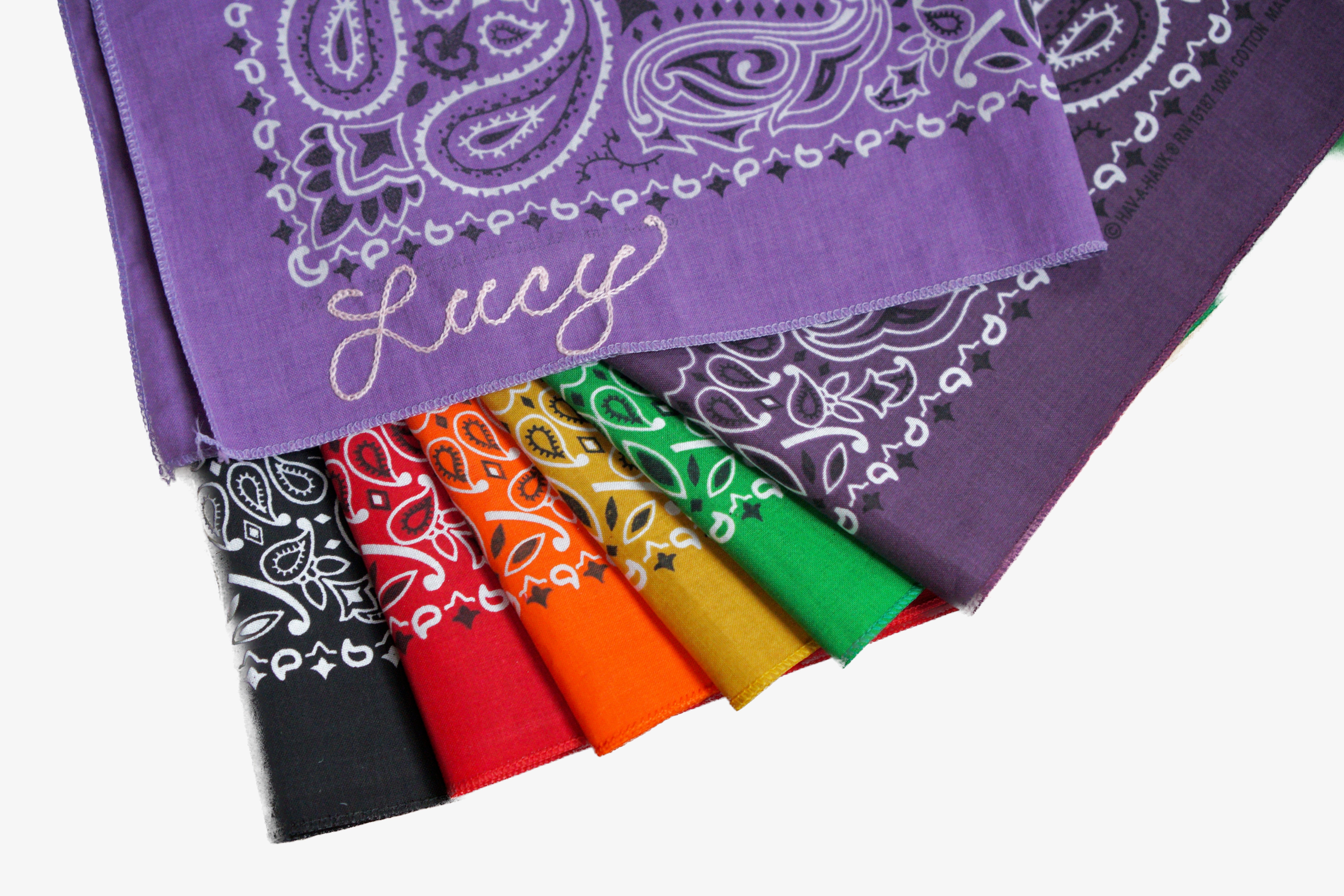 Custom Chainstitched Bandana – KEEPER Chainstitch Embroidery